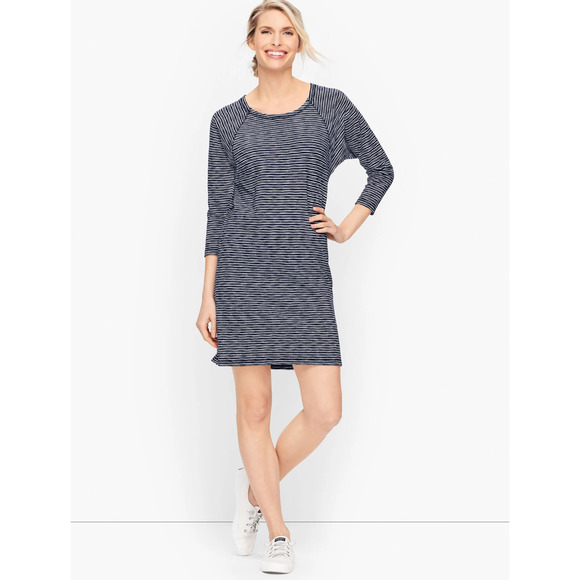 Talbots Slub Wavy Stripe Dress - Picture 1 of 9